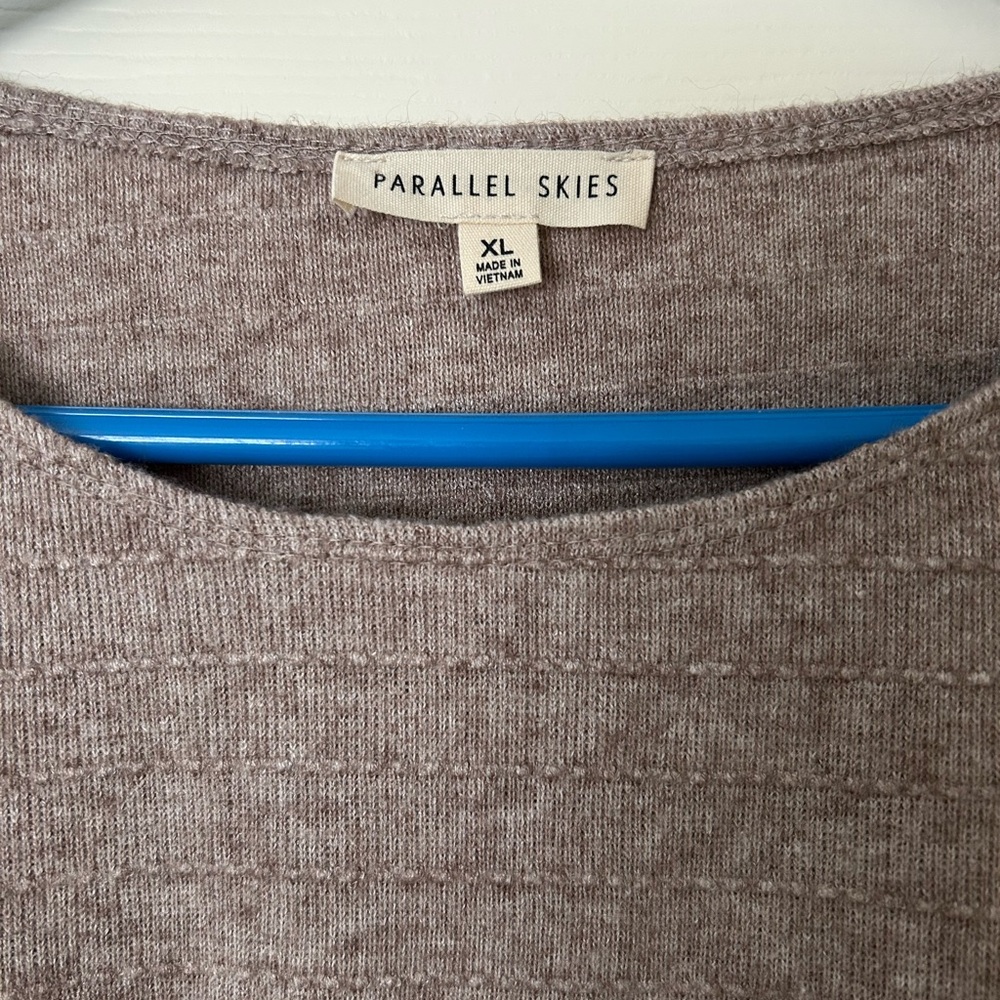 New with tags- Stylish Long Sleeve Top in Taupe - Picture 2 of 4
